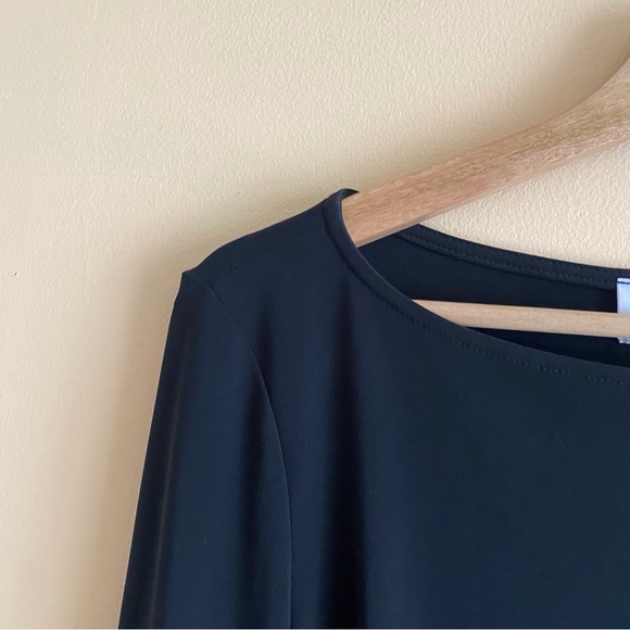 Joseph Ribkoff Top Woman 10 Black Pearl Accent Bell 3/4 Sleeves Boat Neck 191148 - Picture 5 of 15